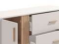 Granada Cashmere and Artisan Oak Effect Chest of Drawers with Three Drawers and One Door - UK Luxury Furniture